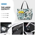 thumbnail image 3 of PISONIC Large Beach Travel Bag for Women, Dragonfly Flowers Printed Waterproof Sandproof Tote Bag with Zipper for Beach Vacation Travel Gym, 3 of 7
