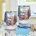 thumbnail image 4 of Santa is Coming Cocker Spaniel Merry Christmas Xmas Noel Truck Tree 12oz Stainless Steel Wine Tumbler Insulated Cup with Lid Cockers Dog Lover Gifts - 02023, 4 of 5
