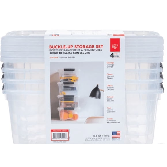 Iris Buck Up Storage Tote, Pack of 4