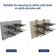 thumbnail image 4 of 2-Pack 2x4ft 24-inch-by-48-inch Wall Shelf Garage Storage Rack Wall Mounted Floating Shelves, Black, 4 of 6