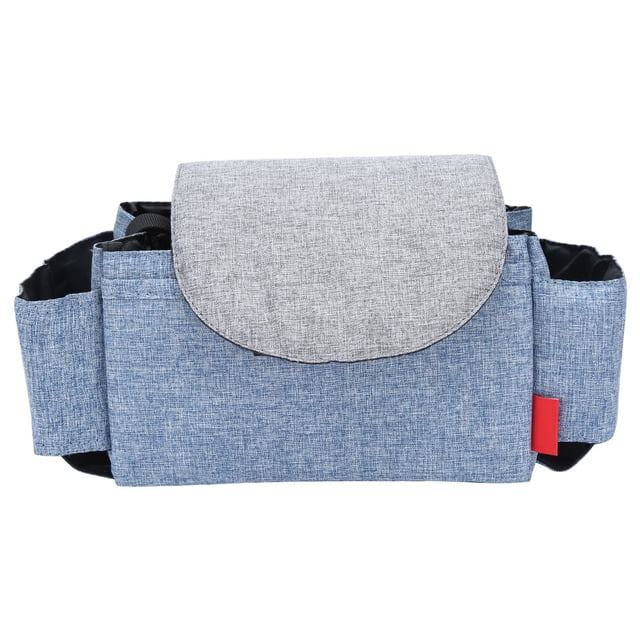 Bolsa colgante multifuncional para cochecito de bebé, bolsa para pañales, bolsa de almacenamiento de gran capacidad, color azul