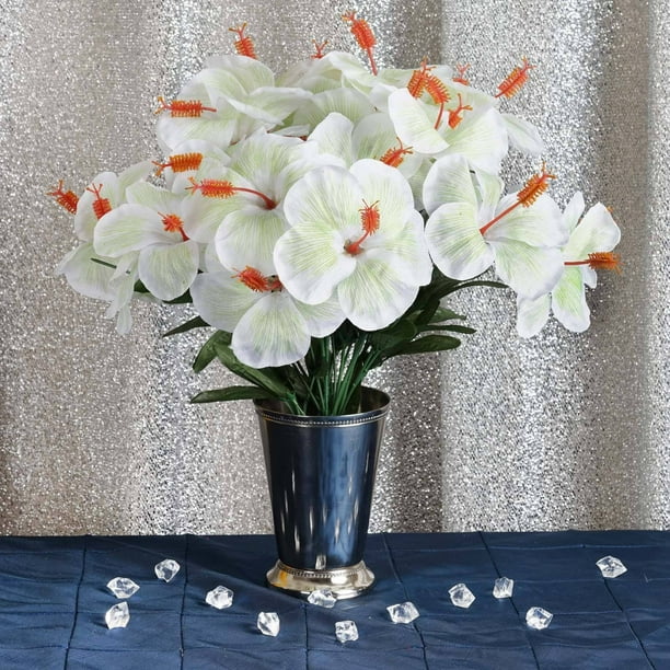 Efavormart 60 pcs Artificial HIBISCUS Flowers for DIY Wedding Bouquets