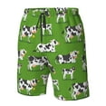 thumbnail image 5 of Kll Cows With Calfs Green Men'S Casual Summer Beach Shorts Hawaiian Shorts With Pockets-Large, 5 of 9
