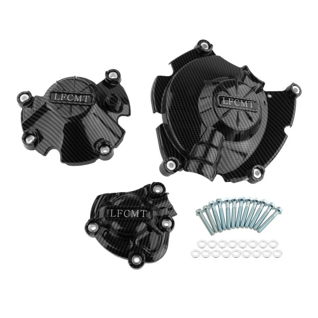 de cubierta del motor de motocicletas se la la adaptaciónción a 2015-2021 de repuesto, negro, premium, duradero Patrón de fibra de carbono