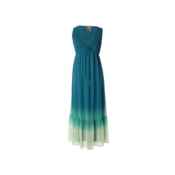 Taylor Womens Smocked Top Ombre Trim Maxi Dress Arabian Green Ombre 6