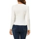 thumbnail image 3 of INSPIRAR CHIC Blusa de Peplum de Manga Larga con Botones y Cuello Redondo Casual para Mujeres S Blanca, 3 of 5