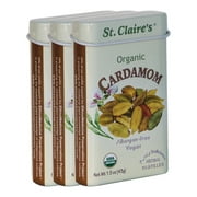 St. Claire's Organic Herbal Pastilles, (Cardamom, 1.5 Ounce Tin, Bundle of 3) | Gluten-Free, Vegan, GMO-Free, Plant-based, Allergen-Free | Made in the USA in a Dedicated Allergen-Free Facility