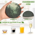 thumbnail image 2 of Yayeee 6 PCS Drink Coasters with Holder Set Woven Absorbent Round Tabletop Hot Pad, Green Forest, 2 of 7