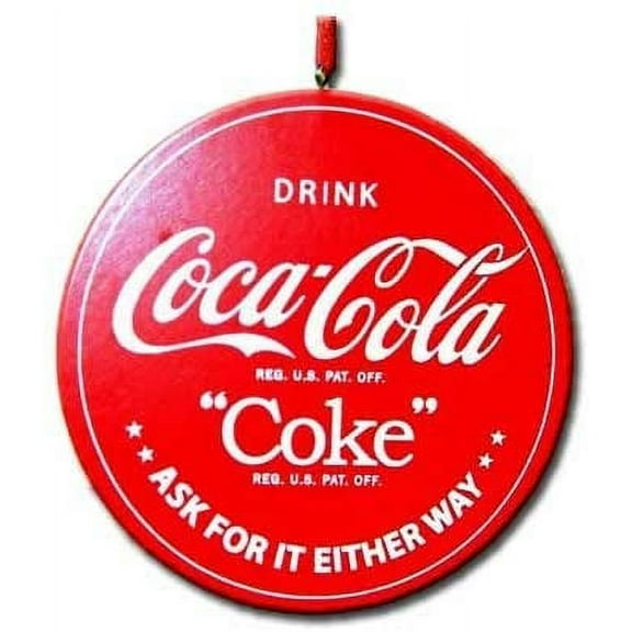 Wood Coca-Cola Round Sign Ornament Drink Coca-Cola