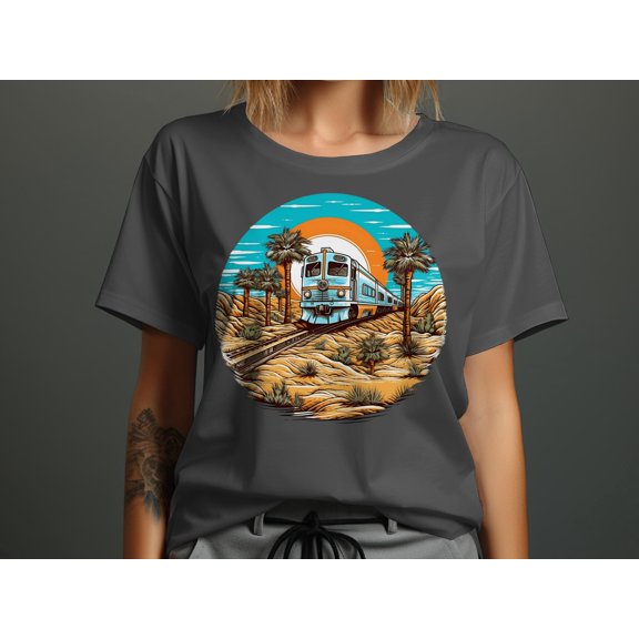 Vintage Train Locomotive Tshirt, Mens Soft Tee, Train Lover Tshirt, Gift for Train Collector, Gift for Train Lover Railroad T-Shirt