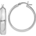 thumbnail image 1 of Sterling Silver 6X30mm Polished Hoop Earrings (26 X 30) Made In India qe6735, 1 of 5