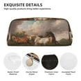 thumbnail image 4 of Uemuo Three Horses Oil Painting Printed Leather Pencil Case, Pencil Pouch, Portable Pencil Bag, Pen Case for& Office, 4 of 7