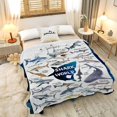 thumbnail image 2 of Shark Flannel Blanket for Boy Girl Shark Unique Gift Shark Room Decor Throw Blanket for Teen Kid for Couch Bed,Educational Blanket for Kid,Ocean Shark Lover Gift Blanket 60''''x 80'''' for Adult, 2 of 6