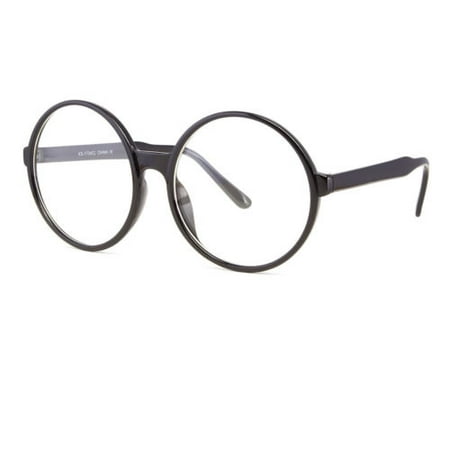 Clear Lens Oversized Huge Large Round Cosplay Glasses Black Plastic Eyeglasses