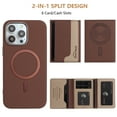 thumbnail image 2 of ELEHOLD Case for iPhone 8 Plus/7 Plus, 2-in-1 Magnetic Detachable Wallet Case, RFID Blocking PU Leather Flip Cover with Kickstand & Card Holder,Brown, 2 of 5