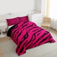 thumbnail image 3 of Homewish Wild Trger Striped Bedding Comforter Set,Modern Gemeotric Twin Comforter Sets,Black Pink Bedding Set For Men Women,Luxury Bedroom Decor Reversible,2-Piece, 3 of 8