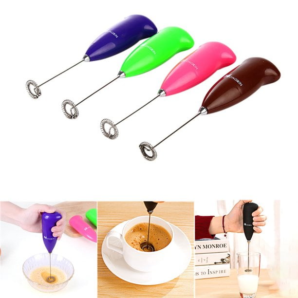 Kitchen Electric Mini Handle Cooking Eggbeater Juice Hot Drinks Milk Frother Coffee Stirrer Foamer Whisk Mixer(Without Battery), Size: 22.5, Pink