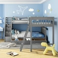 thumbnail image 2 of Twin over Full L-Shaped Bunk Bed With 3 Drawers, Ladder and Staircase - Gray, 2 of 9