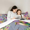 thumbnail image 4 of jejeloiu Cute Cartoon Hummingbird 7-Piece Twin Bedding Sets,Rustic Floral Bedding Comforter Set,Purple Botanical Flower Sheet Sets For Girls Kids,Luxury Bedroom Decor Reversible, 4 of 8