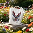 thumbnail image 2 of Aoznliie 250th Anniversary Tote Bag, 4th of July Patriotic Canvas Tote, Reusable Grocery Bag with American Flag, Shoulder Bag for Women Men, 15x14 in, 2 of 8