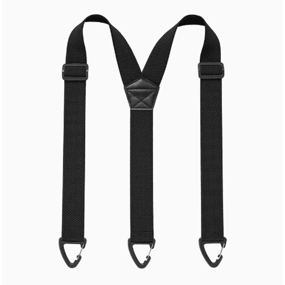 Black Hidden Suspenders for Men Under Clothes with 3 Snap Loop (1.48" Wide)