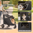 thumbnail image 4 of Magshion Dog Stroller, Pet Stroller for Small Medium Dogs & Cats, Adjustable Handlebar 9 Angles 20°-180°, 3 Wheel (Black), 4 of 11