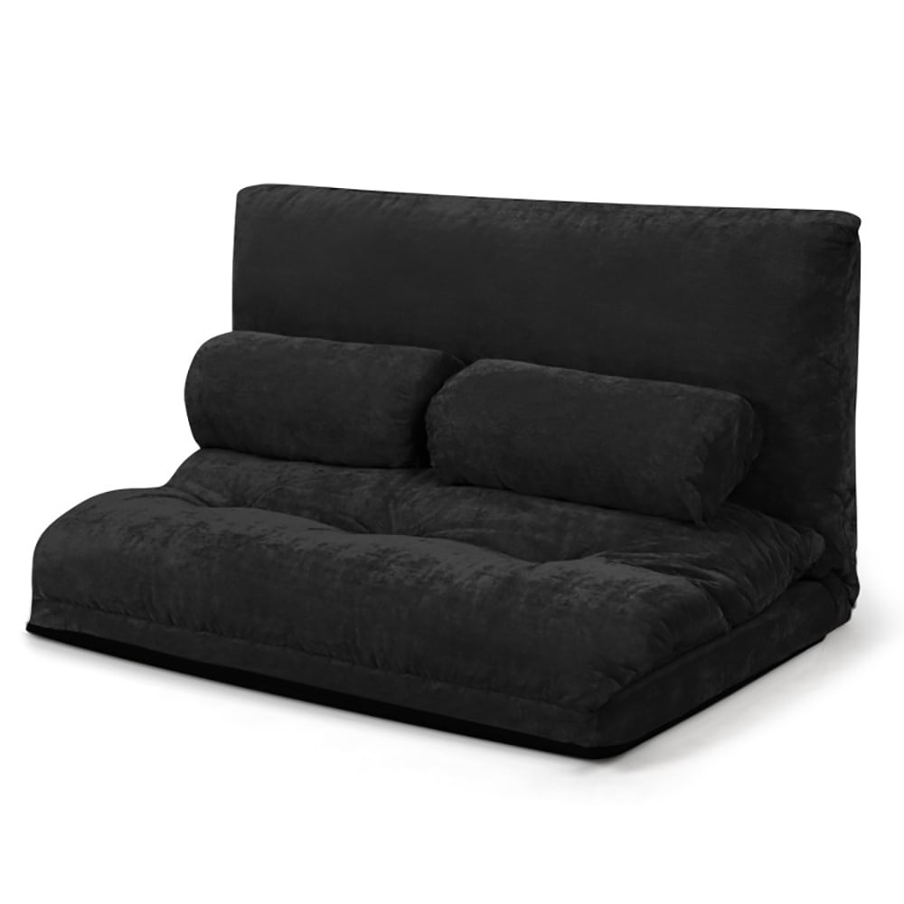 Finihen Adjustable Floor Sofa Couch, Foldable Lazy Sofa Sleeper Bed, Multi-Functional Floor Loveseat, 6-Position Adjustable Sleeper Lounge Couch with 2 Pillows, for Reading, Gaming, Black Finihen Adjustable Floor Sofa Couch, Foldable Lazy Sofa Sleeper Bed, Multi-Functional Floor Loveseat, 6-Position Adjustable Sleeper Lounge Couch with 2 Pillows, for Reading, Gaming, Black