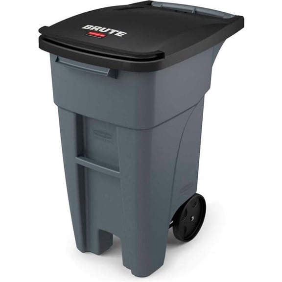 RUBBERMAID 1971941 32 gal. HDPE Rectangular Trash Can , Gray