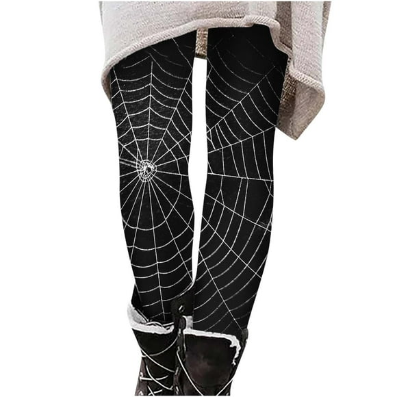 VEKDONE 2023 Clearance Halloween Print Leggings for Women Casual Spider Graphic Trousers Fall Lightweight Soft Ugly Sweatpants Trendy High Waisted Stretchy Yoga Tights