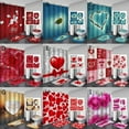 thumbnail image 5 of Topwoner Love Romantic 3D Printing Shower Curtain 4-Piece Set for Home Party Decoration, 5 of 5