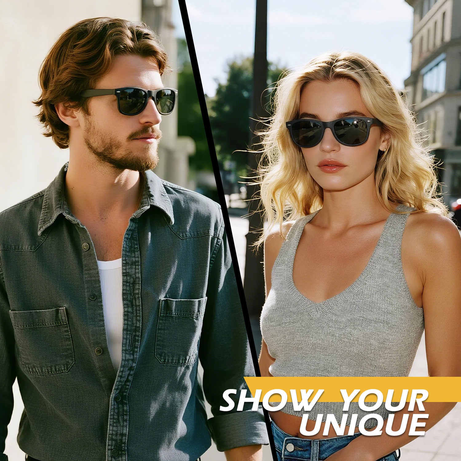 LINVO Classic Retro Polarized Sunglasses, Black photo 2
