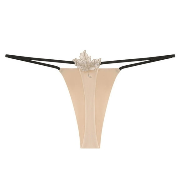 Womens Thong Panties, G-String Thongs for Women Cotton T-back Lace Hollow Out Low Waist Thongs Breathable Cheeky Sexy Underwear Panties S-2XL