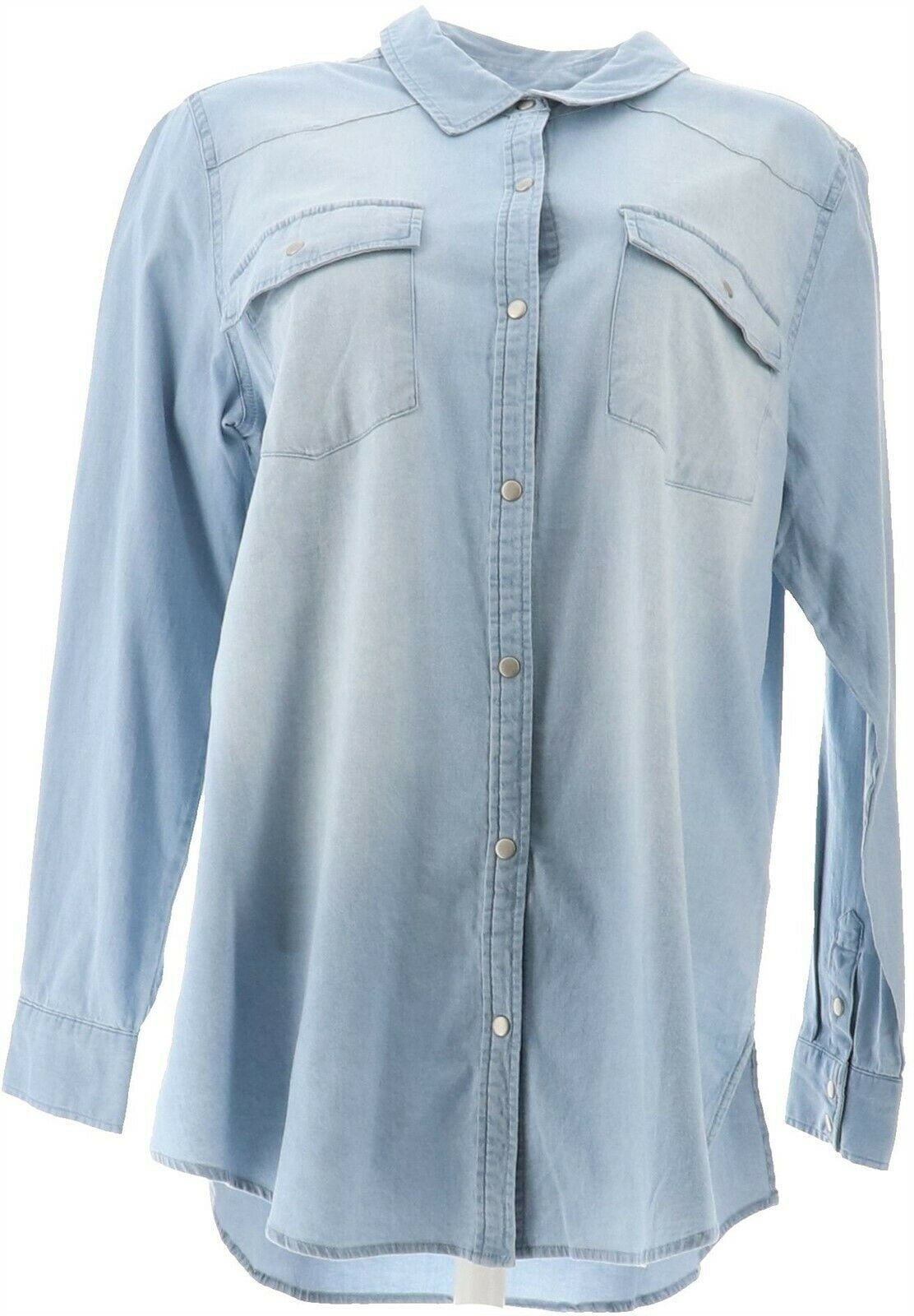 womens denim shirt no pockets