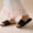 Black, variant on Women's Open Toe Slide Slippers Embossed Velour Wide Strap Cushioned Insole Quiet Non-Slip Rubber Sole All Season Indoor Casual House Footwear(Green,36-37)