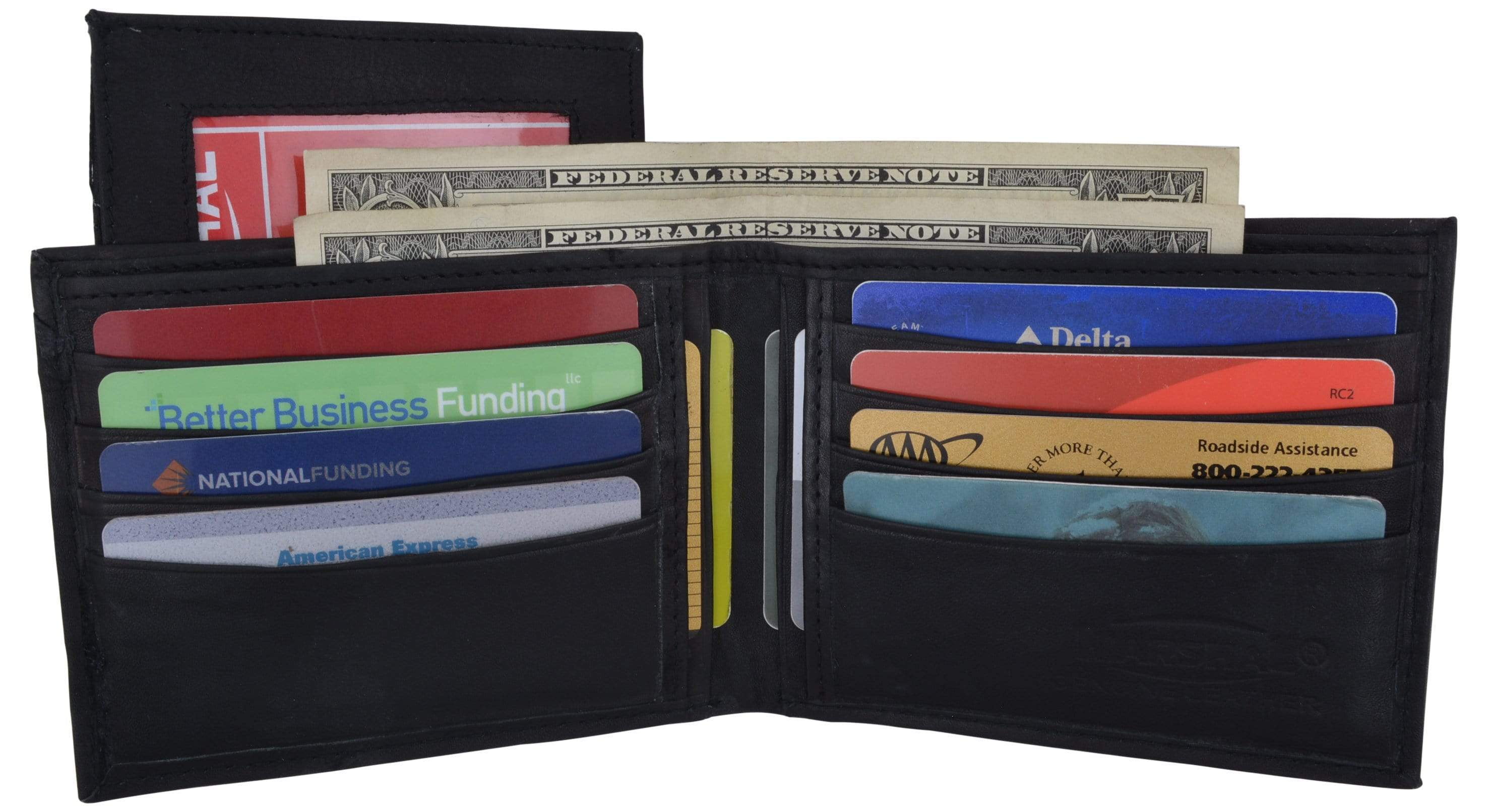 Marshal Wallet Leather Mens Bifold Removable Card Id Holder Wallet 534 CF