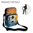 thumbnail image 5 of FUIALDOLG Crossbody Shoulder Bag with Fire Water Soccer Pattern, Polyester Adjustable Crossbody Purse for Unisex Travel and Daily Shopping, 5 of 8