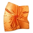 thumbnail image 2 of Shanlin Paisley Pattern Silk Feel Satin Square Scarf Bandanas (23.5"X23.5") (Solid-Orange), 2 of 3