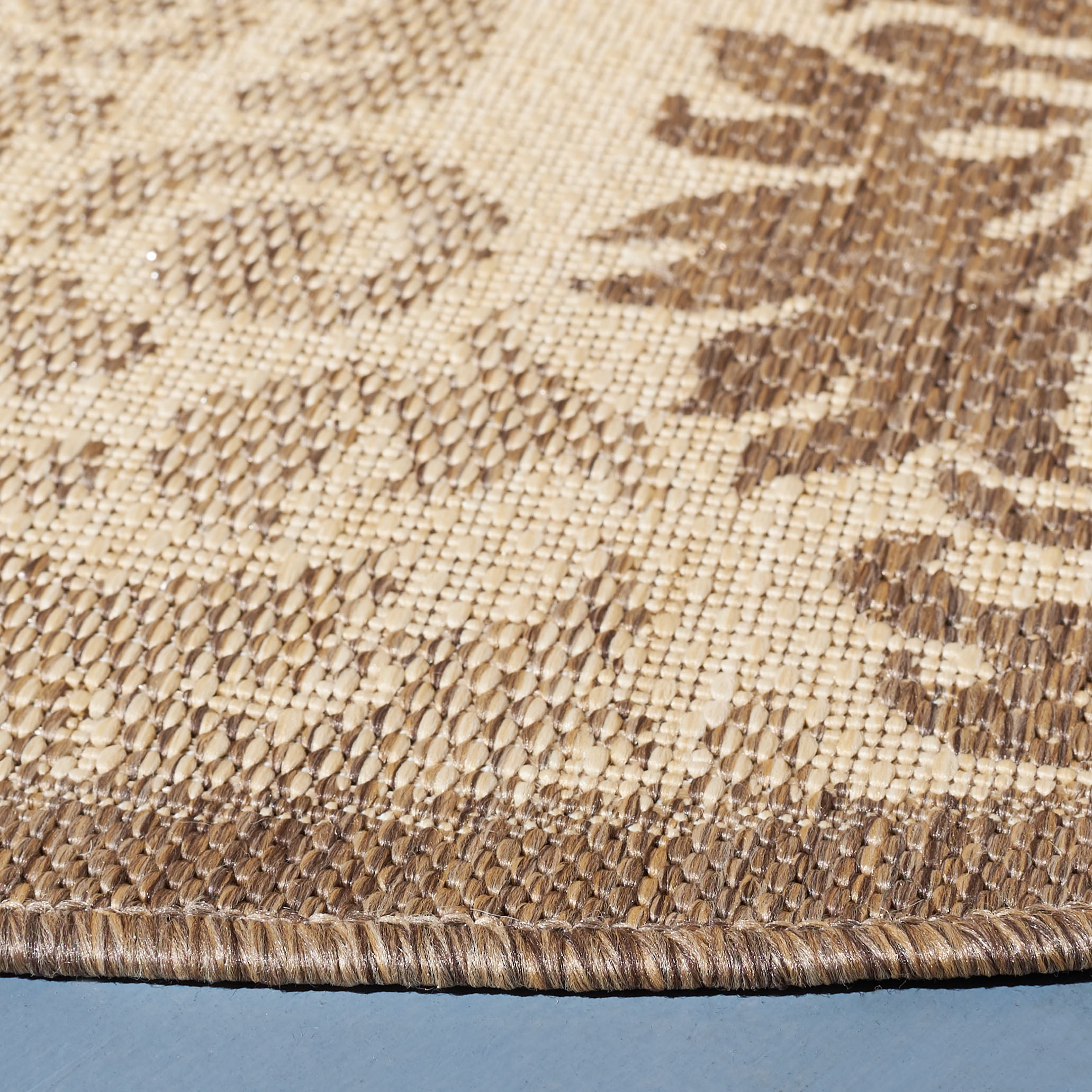 Safavieh Courtyard Jessie Damask Indoor/Outdoor Area Rug, Natural/Brown, 5'3" x 5'3" Round
