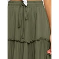 thumbnail image 4 of MOSHU High Waist Midi Skirt for Women A-Line Pleated Skirts with Pockets Flowy Dresses, 4 of 9