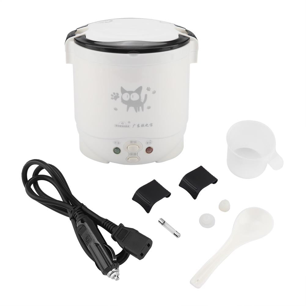 Gupbes Multi-Function (Cooking, Heating, Keeping warm) Mini Travel Rice Cooker 12V 100W 1L For Car (12v white)