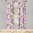 thumbnail image 3 of Ambesonne Floral Curtains, Roses Leaves Valentine Plot, Pair of 28"x84", Pastel Pink Hunter Green, 3 of 5