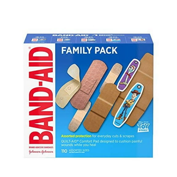 Band-Aid Adhesive Bandage Family Variety Pack in Assorted Sizes, 110 Count, 2 Pack