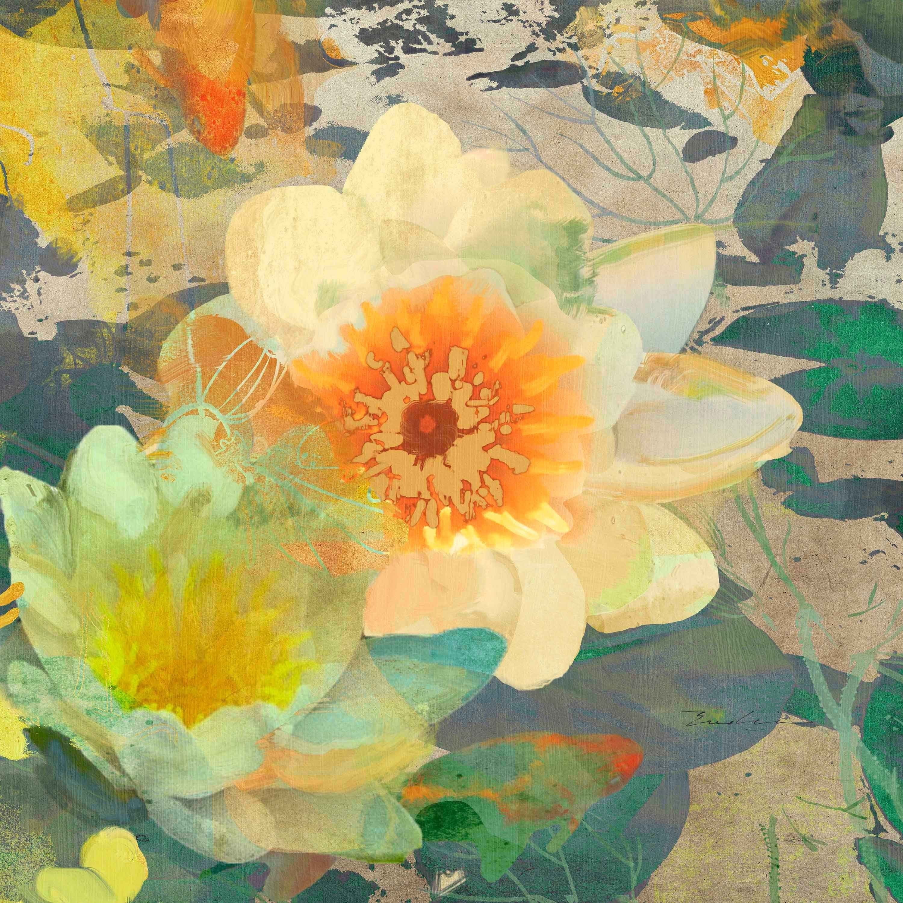 "Lilies under a Bridge" Painting Print on Wrapped Canvas
