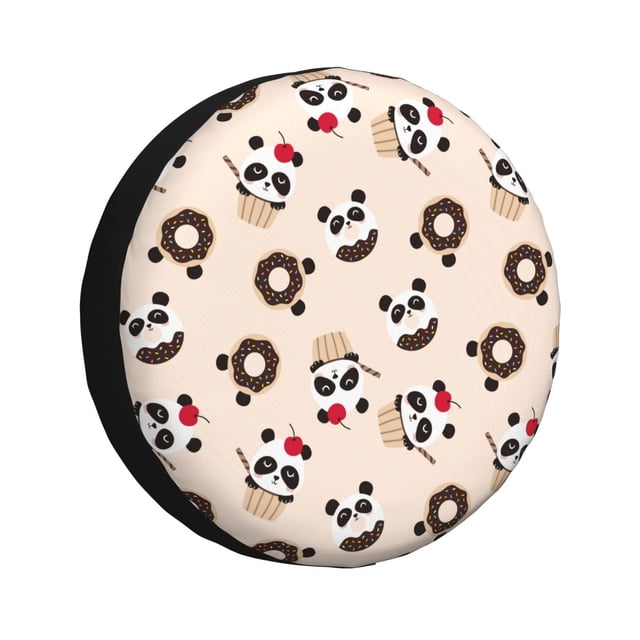 Balery Panda Ice Creams Donuts Cubiertas para Neumáticos - Protector Resistente para Neumáticos de Camioneta, SUV, Remolque, Camper y RV-15 inch