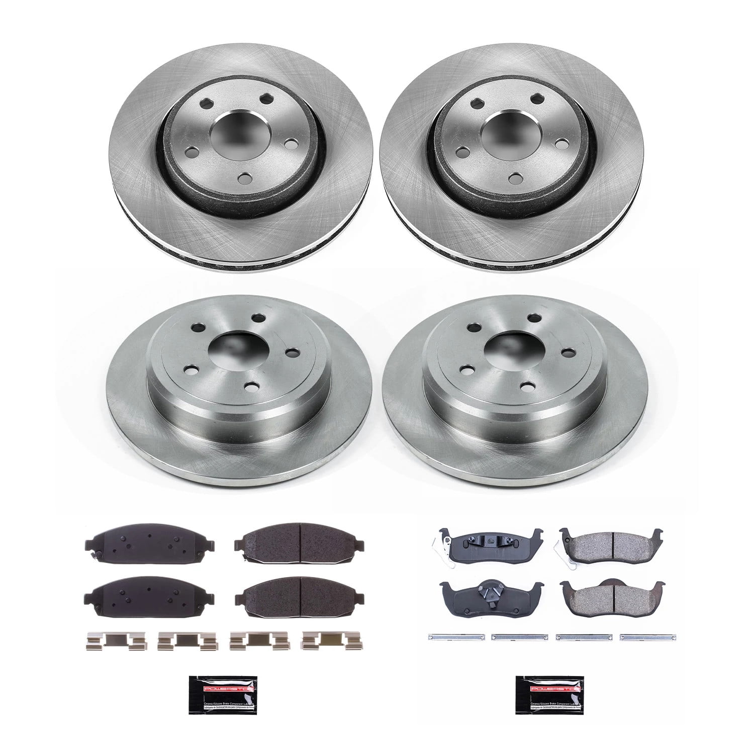 Power Stop Front and Rear Stock Replacement Brake Pad and Rotor Kit KOE2220