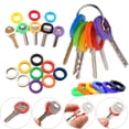 thumbnail image 2 of Mightlink 32Pcs Plastic Key Covers Tags Soft Rubber Key Identifiers Standard Flat Organization House Key Colorful Key Toppers, 2 of 7