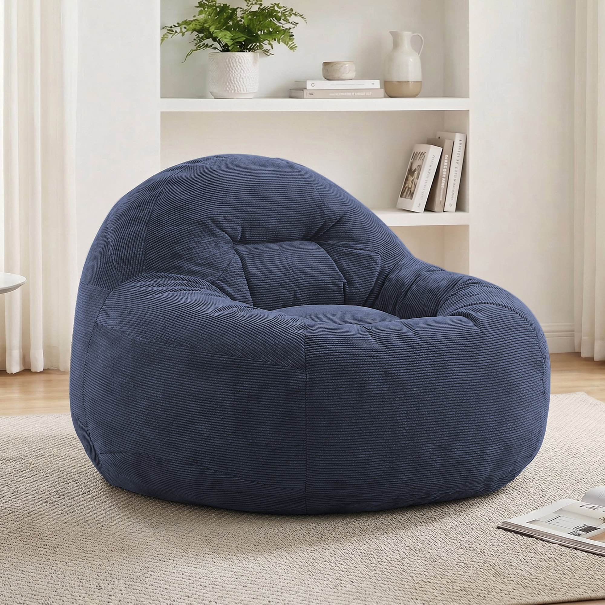 Bean Bag Sofa with Armrests High-Resilience Foam Beads Anti-Slip for Living Room Home Theater Gaming