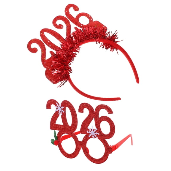 WRITWAA 1Set Red New Year Eve Headband Festive Holiday Decoration Comfortable Party Accessory