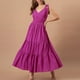 thumbnail image 2 of Vestido con tirantes y cuello en V, cintura delgada, dobladillo grande, tela de lunares redondos para verano, 2 of 5