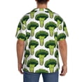 thumbnail image 7 of Balery Cute Broccoli Men's Casual Button Down Shirt Short Sleeve Textured Summer Cuban Beach Shirts-X-Large, 7 of 7